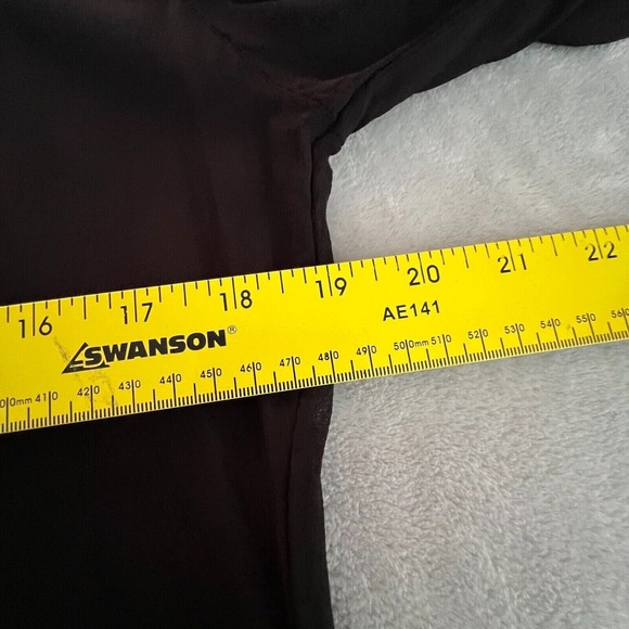 Vintage Womens Y2K Sheer Boho Beaded Embroidered Cover Up Tunic Top Sz M Black - Picture 8 of 11